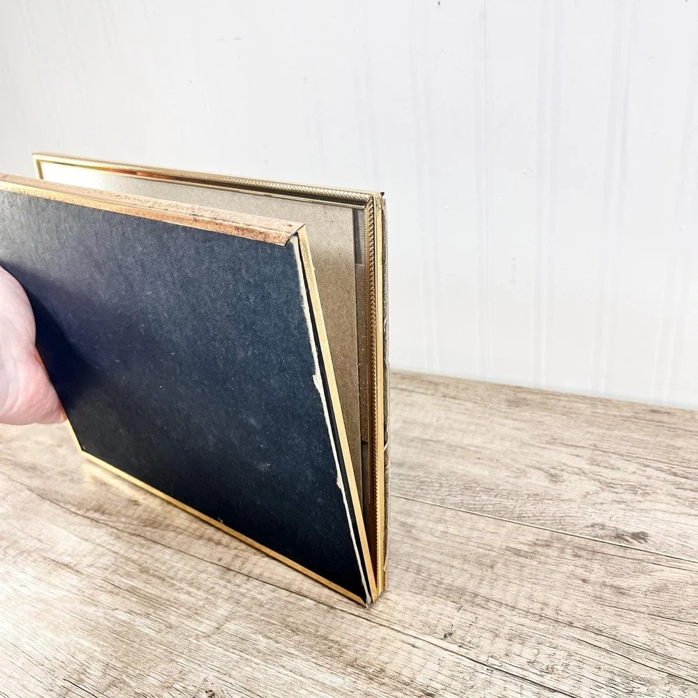 Vintage MCM Brass Double Photo‎ Frame – Holds Two 8x10 Inch Photos